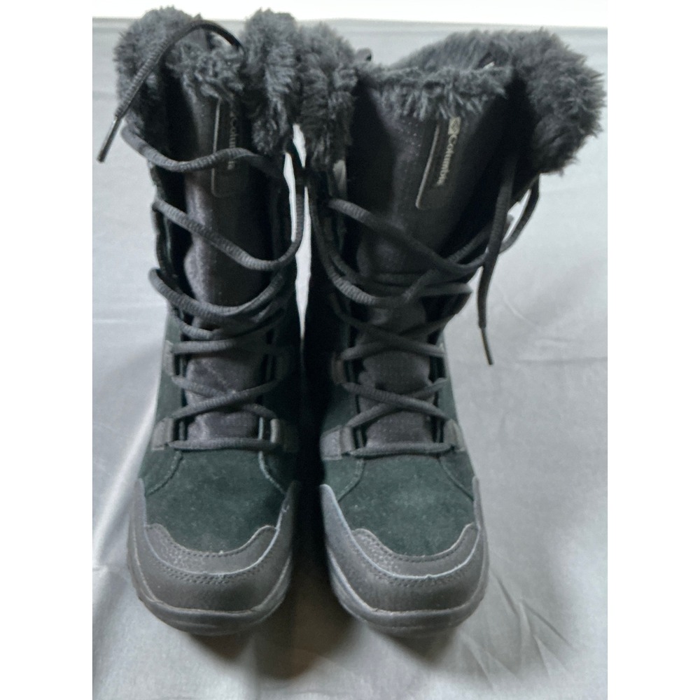 Columbia Ice Maiden II Black Waterproof Winter Boots Faux Fur Womens 6.5